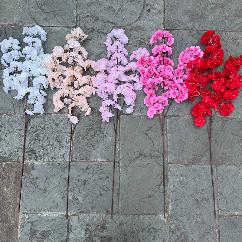 3-Branch Artificial Dense Cherry Blossom Stem