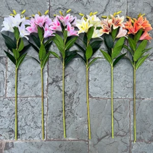 Multi-Head Artificial Mini Sunshine Lily Stem