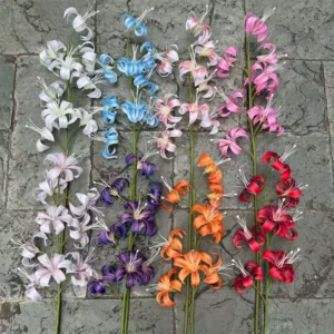 9-Head Artificial Linyin Lily Stem