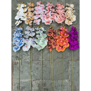 9-Head Soft-Touch Artificial English Phalaenopsis Orchid Stem