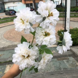 6-Head Artificial Xiangfei Peony Stem