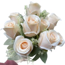 9-Head Artificial Rosebud Bouquet