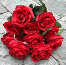 10-Head Artificial Rose Bouquet - Image 2