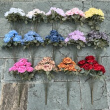 9-Head Artificial Diamond Rose Bouquet - Image 2