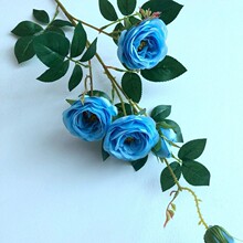6-Head Artificial French Tea Rose Stem - Image 2