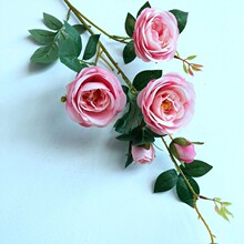 6-Head Artificial French Tea Rose Stem - Image 3