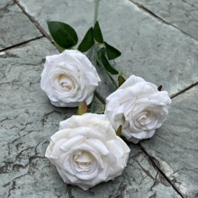 3-Head Artificial Rolled-Edge Rose Stem - Image 5
